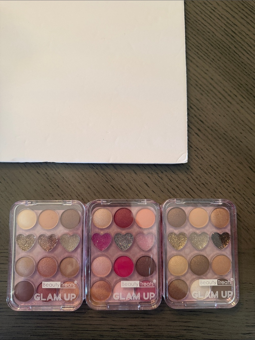 Three Set Of Glam Up Eyeshadow Palette - Pink & Neutral Shades